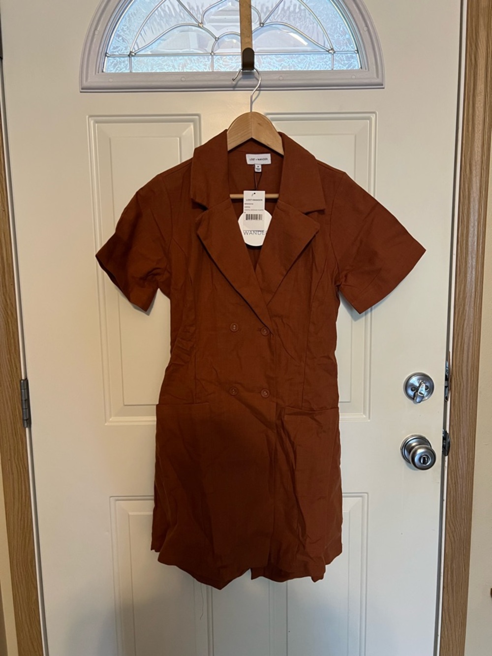 Lost + Wander NWT Double-Breasted Short Sleeve Romper Size M